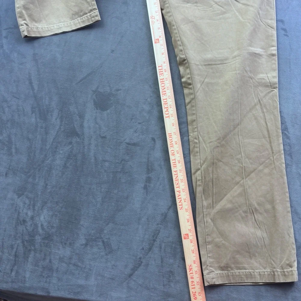 Banana Republic Gavin Chino Khaki Tan Straight Leg Pants Mens 36x34 Cotton Twill